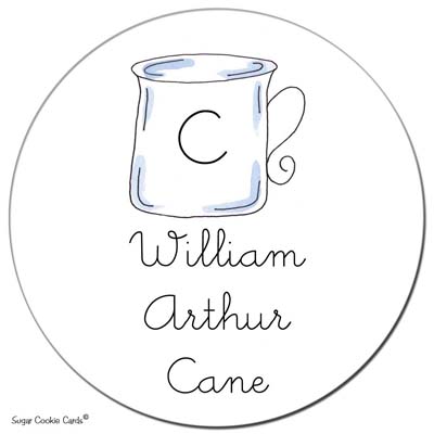 Sugar Cookie Gift Stickers - Blue Cup Sugar Cookie Gift Stickers - Blue Cup